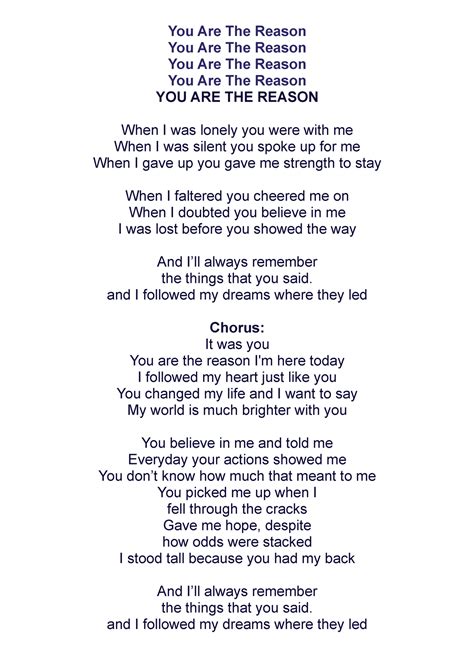 you are the reason lyrics|you are the reason lyrics ketama.